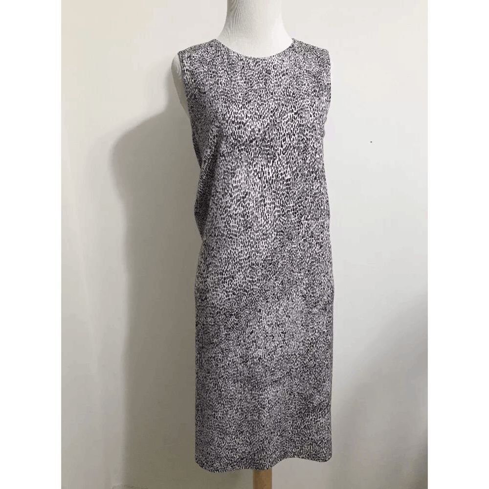 Max Mara MaxMara Asymmetrical Zip Animal Print Ruched Dress Spotted 40 Med